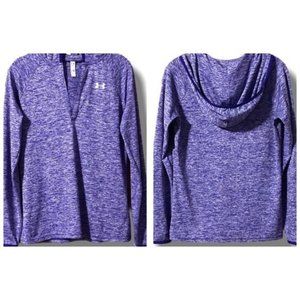 Under Armour UA Tech Heat Gear Purple Hooded Henley